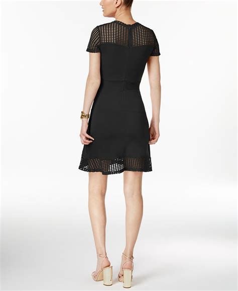 michael michael kors lace mesh fit & flare dress|Michael Michael Kors Lace Mesh Fit & Flare Dress .